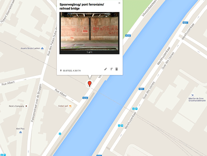 Photo Endroit N°11 le pont de chemin de fer, chaussée de Vilvorde 32, Laeken