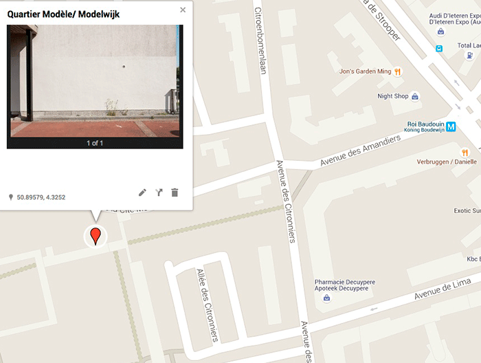 Photo Endroit N°10 la Cité Modèle, avenue de la Cité Modèle, Laeken