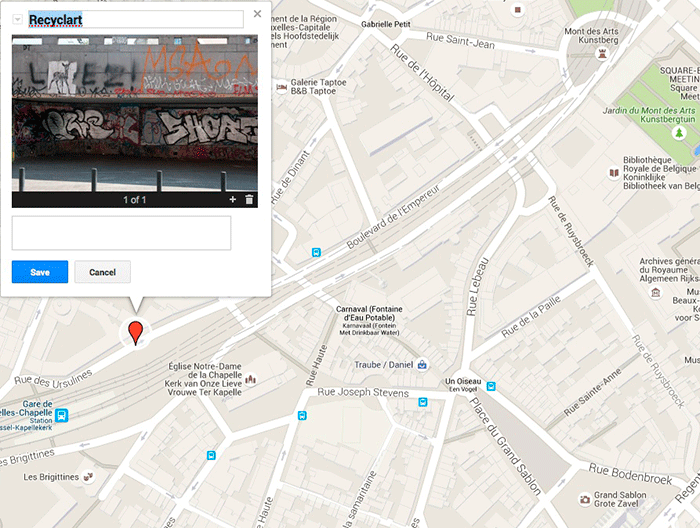 Photo Endroit N°2 Recyclart: rue des Ursulines 27, Bruxelles